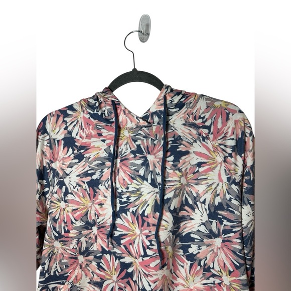 Christopher & Banks Floral Hoodie Pullover Sweatshirt Size Large - Picture 4 of 8